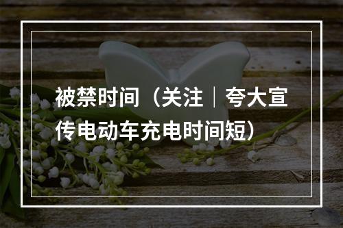 被禁时间（关注｜夸大宣传电动车充电时间短）