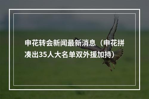 申花转会新闻最新消息（申花拼凑出35人大名单双外援加持）