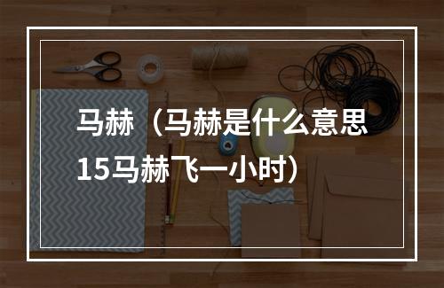 马赫（马赫是什么意思15马赫飞一小时）