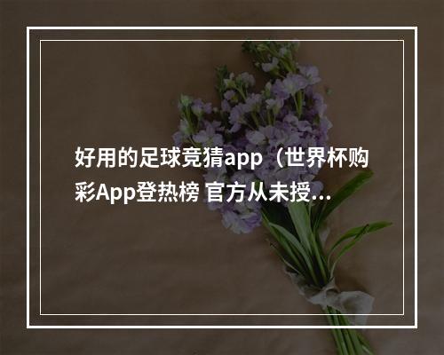 好用的足球竞猜app（世界杯购彩App登热榜 官方从未授权任何平台）