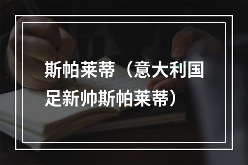 斯帕莱蒂（意大利国足新帅斯帕莱蒂）