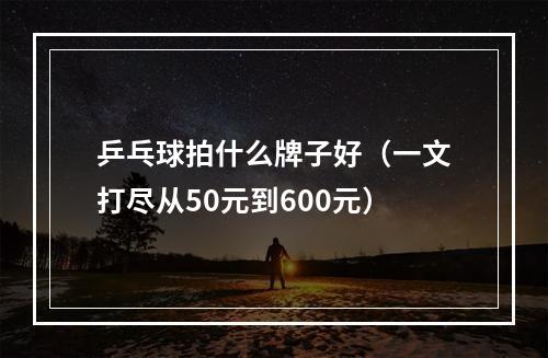 乒乓球拍什么牌子好（一文打尽从50元到600元）