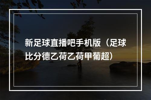 新足球直播吧手机版（足球比分德乙荷乙荷甲葡超）