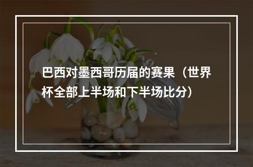 巴西对墨西哥历届的赛果（世界杯全部上半场和下半场比分）