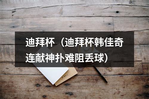 迪拜杯（迪拜杯韩佳奇连献神扑难阻丢球）