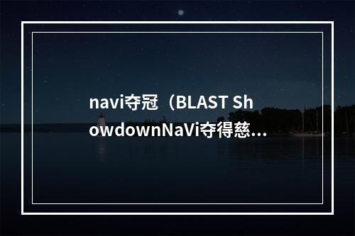 navi夺冠（BLAST ShowdownNaVi夺得慈善赛冠军）