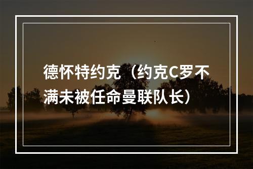 德怀特约克（约克C罗不满未被任命曼联队长）