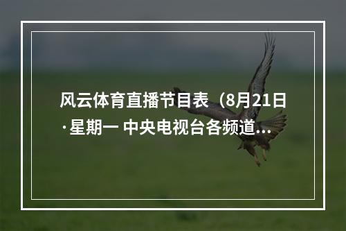 风云体育直播节目表（8月21日·星期一 中央电视台各频道节目预告）