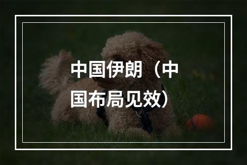 中国伊朗（中国布局见效）
