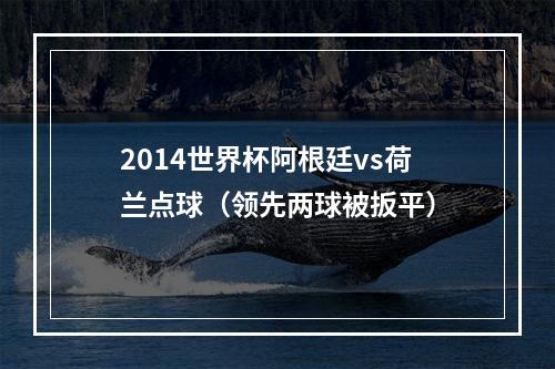 2014世界杯阿根廷vs荷兰点球（领先两球被扳平）