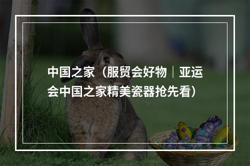 中国之家（服贸会好物｜亚运会中国之家精美瓷器抢先看）