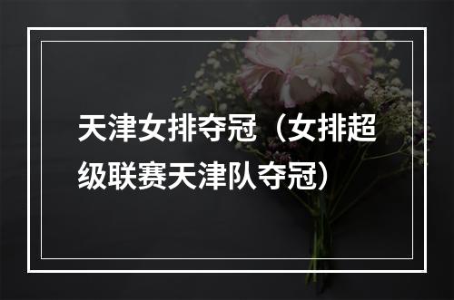 天津女排夺冠（女排超级联赛天津队夺冠）