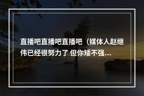 直播吧直播吧直播吧（媒体人赵继伟已经很努力了 但你矮不强壮我就揪着你打）
