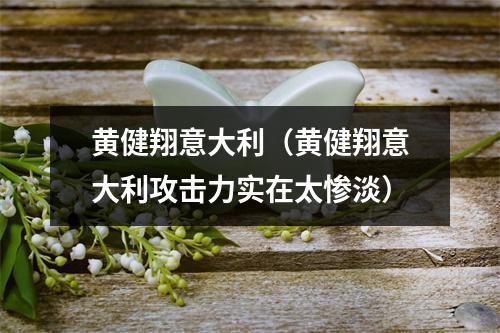 黄健翔意大利（黄健翔意大利攻击力实在太惨淡）