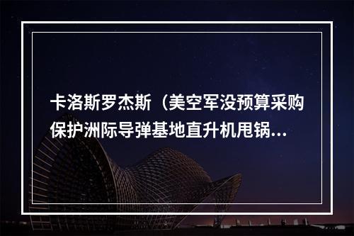 卡洛斯罗杰斯（美空军没预算采购保护洲际导弹基地直升机甩锅给联邦航空管理局）