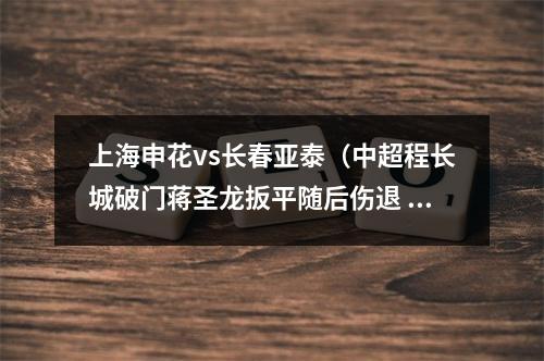 上海申花vs长春亚泰（中超程长城破门蒋圣龙扳平随后伤退 长春亚泰11上海申花）