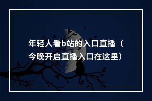 年轻人看b站的入口直播（今晚开启直播入口在这里）