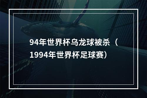 94年世界杯乌龙球被杀（1994年世界杯足球赛）