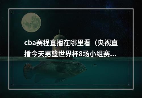 cba赛程直播在哪里看（央视直播今天男篮世界杯8场小组赛赛程出炉）