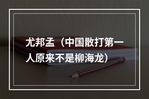 尤邦孟（中国散打第一人原来不是柳海龙）