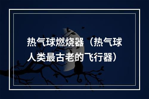 热气球燃烧器（热气球人类最古老的飞行器）