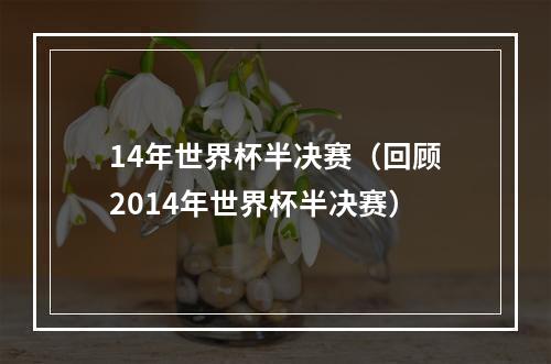 14年世界杯半决赛（回顾2014年世界杯半决赛）