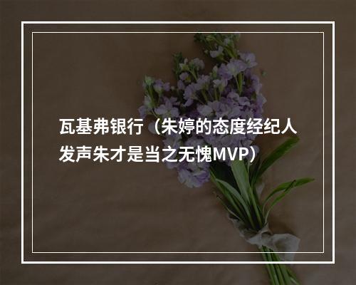 瓦基弗银行（朱婷的态度经纪人发声朱才是当之无愧MVP）