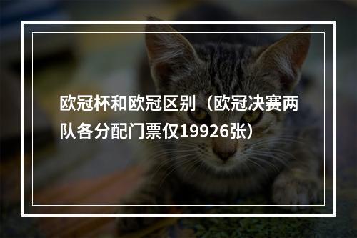 欧冠杯和欧冠区别（欧冠决赛两队各分配门票仅19926张）