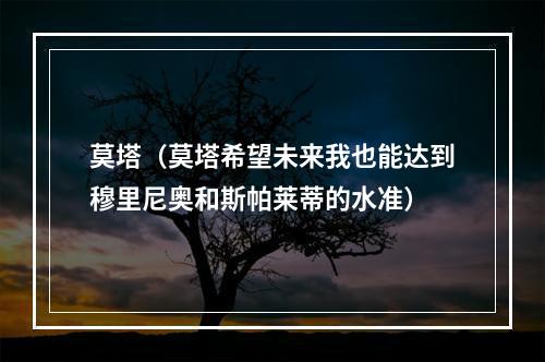 莫塔（莫塔希望未来我也能达到穆里尼奥和斯帕莱蒂的水准）