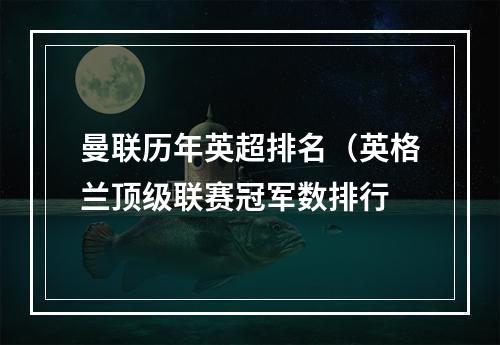 曼联历年英超排名（英格兰顶级联赛冠军数排行