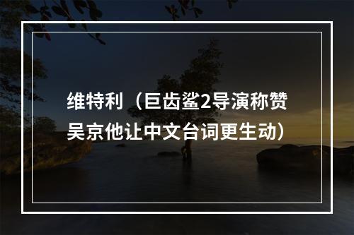 维特利（巨齿鲨2导演称赞吴京他让中文台词更生动）