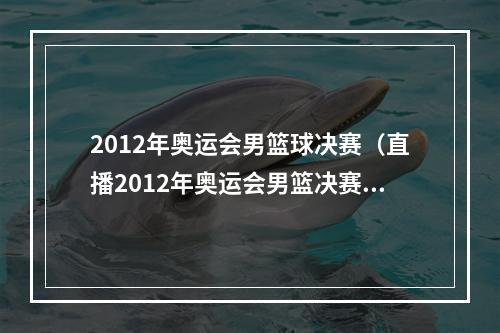 2012年奥运会男篮球决赛（直播2012年奥运会男篮决赛美国梦之队对阵西班牙队）