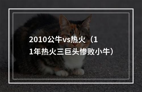 2010公牛vs热火（11年热火三巨头惨败小牛）