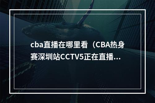 cba直播在哪里看（CBA热身赛深圳站CCTV5正在直播广东约旦男篮现场高清中文观看）