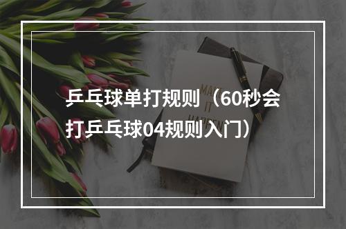 乒乓球单打规则（60秒会打乒乓球04规则入门）