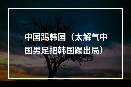 中国踢韩国（太解气中国男足把韩国踢出局）
