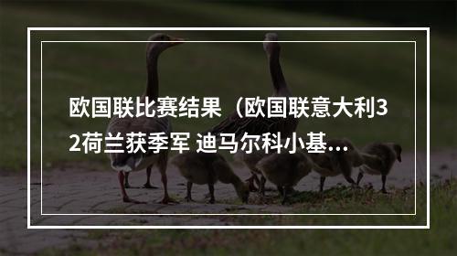欧国联比赛结果（欧国联意大利32荷兰获季军 迪马尔科小基耶萨建功贝尔温破门）