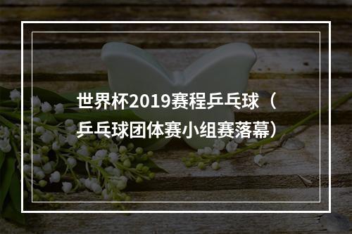 世界杯2019赛程乒乓球（乒乓球团体赛小组赛落幕）