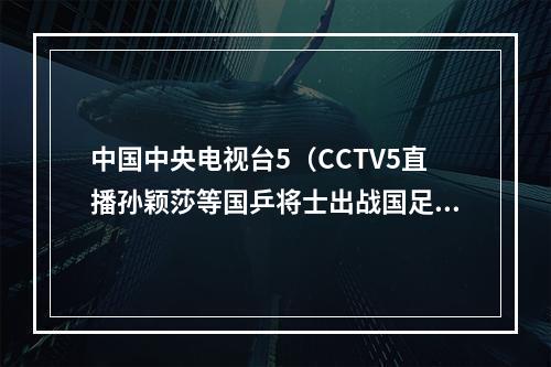 中国中央电视台5（CCTV5直播孙颖莎等国乒将士出战国足足球之夜）