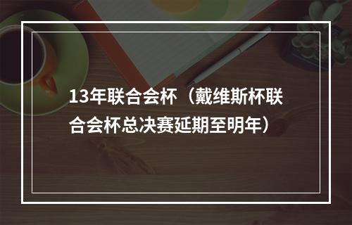 13年联合会杯（戴维斯杯联合会杯总决赛延期至明年）