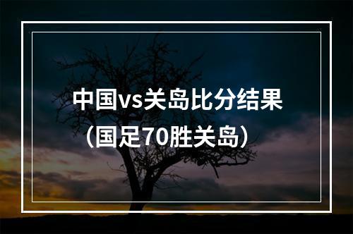 中国vs关岛比分结果（国足70胜关岛）
