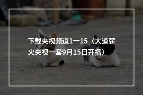下载央视频道1一15（大道薪火央视一套9月15日开播）