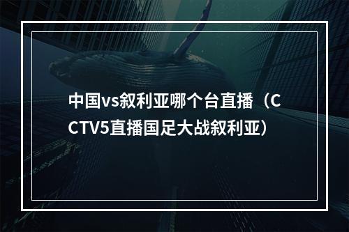 中国vs叙利亚哪个台直播（CCTV5直播国足大战叙利亚）