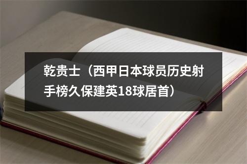 乾贵士（西甲日本球员历史射手榜久保建英18球居首）