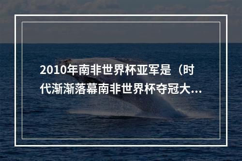 2010年南非世界杯亚军是（时代渐渐落幕南非世界杯夺冠大名单）