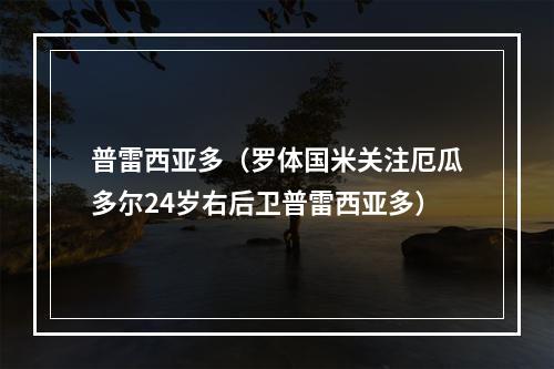 普雷西亚多（罗体国米关注厄瓜多尔24岁右后卫普雷西亚多）
