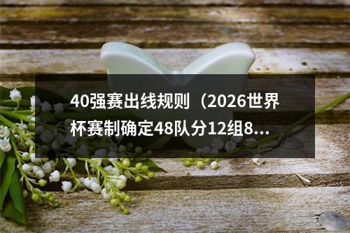 40强赛出线规则（2026世界杯赛制确定48队分12组8个小组第三也可出线）