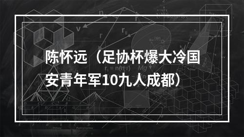 陈怀远（足协杯爆大冷国安青年军10九人成都）