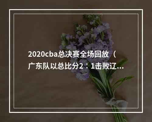 2020cba总决赛全场回放（广东队以总比分2∶1击败辽宁队 夺得本赛季CBA总冠军）