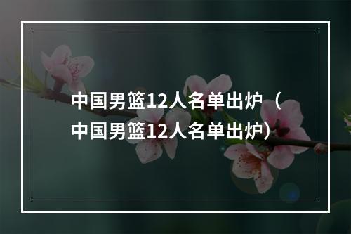 中国男篮12人名单出炉（中国男篮12人名单出炉）